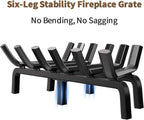Amagabeli Fireplace Log Grate 24 inch Wide Heavy Duty Solid Steel Indoor Chimney Hearth Fire Grates for fire place Outdoor Kindling Tools Pit Wrought Iron Wood Stove Firewood Burning Rack Holder Black