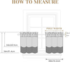 HOMEIDEAS Kitchen Curtains, Short Non-See-Through Privacy 30X36 Inch Length - Image 9