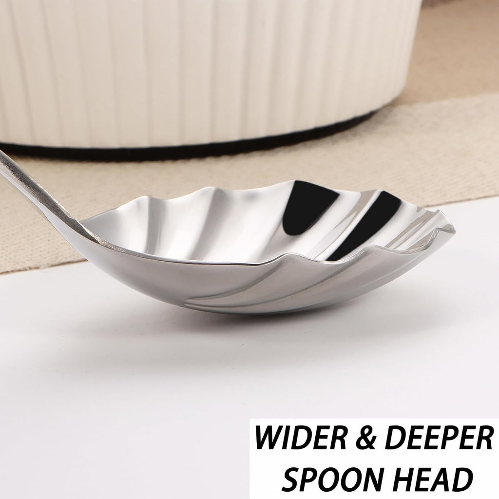 Large Serving Spoon,9" Serveware Spoons Set,Stainless Steel Catering Serving Utensils for Party Buffet Dinner Banquet Cooking Kitchen Basics,Dishwasher Safe(Silver)