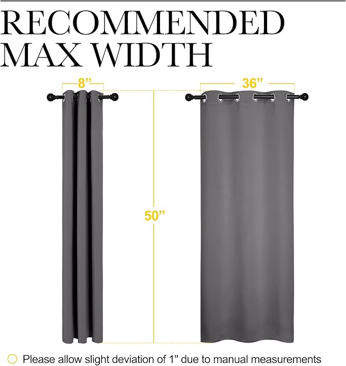 NICETOWN Bedroom Curtains Blackout Drapery Panels, Three Pass Microfiber - Image 7