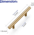 Ravinte Cabinet Handles,5" Length,3" Hole Center,Champagne Bronze,30 Pack
