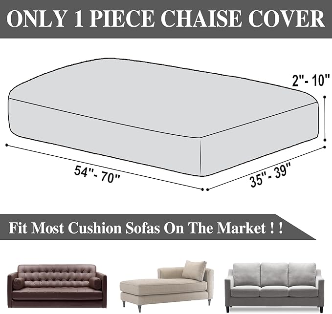 Couch Cushion Cover Chaise Lounge Cover Washable Separate Seat Chaise Couch - Image 6