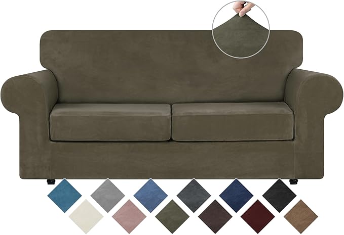 WEERRW Velvet Couch Covers for 2 Cushion Couch Sofa by WEERRW