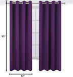 LEMOMO Purple Thermal Blackout Curtains/52 x 95 Inch/Set of 2 Panels Room - Image 10