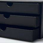 Document Organizer, 3-Drawer File Cabinet Document Storage Box, Office Desktop Filing Organizer, Black