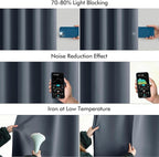 MIULEE Stone Blue Back Tab Blackout Curtains 120 Inch Long 2 Panels Set - Image 5