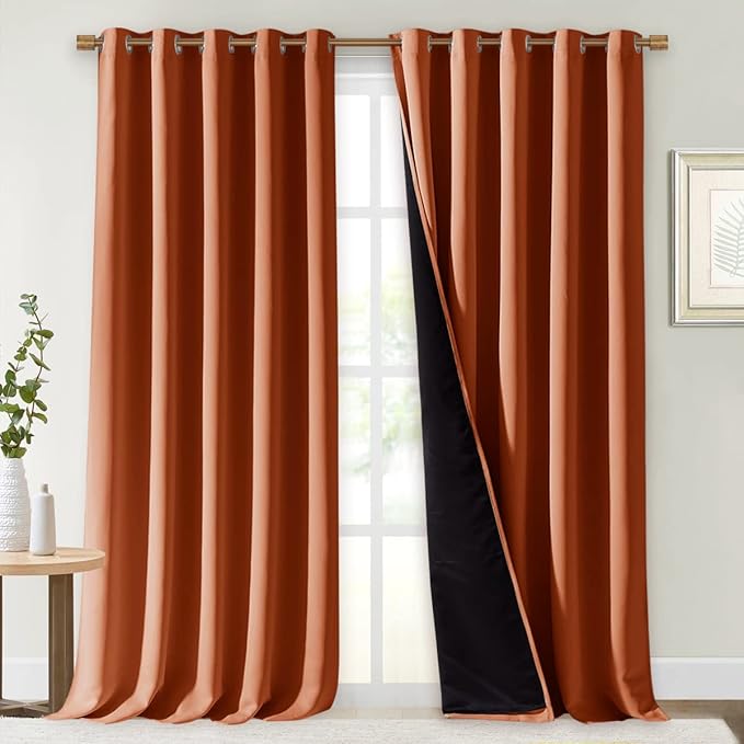 NICETOWN Burnt Orange 100% Blackout Curtains by NICETOWN