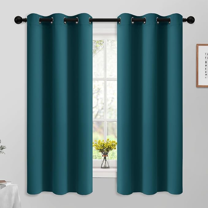 Yakamok Blackout Curtains for Bedroom 2 Panels Set 63 Inch Length Thermal by Yakamok