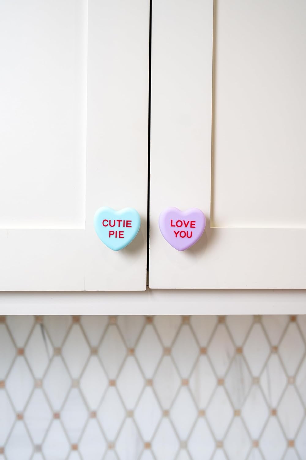 Knobēz 8pk Decorative Knob Covers - Valentine Conversation Hearts Decor