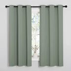 NICETOWN Greyish Green Nursery Essential Thermal Insulated Solid Grommet Top - Image 2