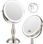 20x Magnifying Mirror with Light-Brushed Nickel