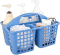 Portable Shower Caddy Basket Plastic Storage Basket with Compartments Blue