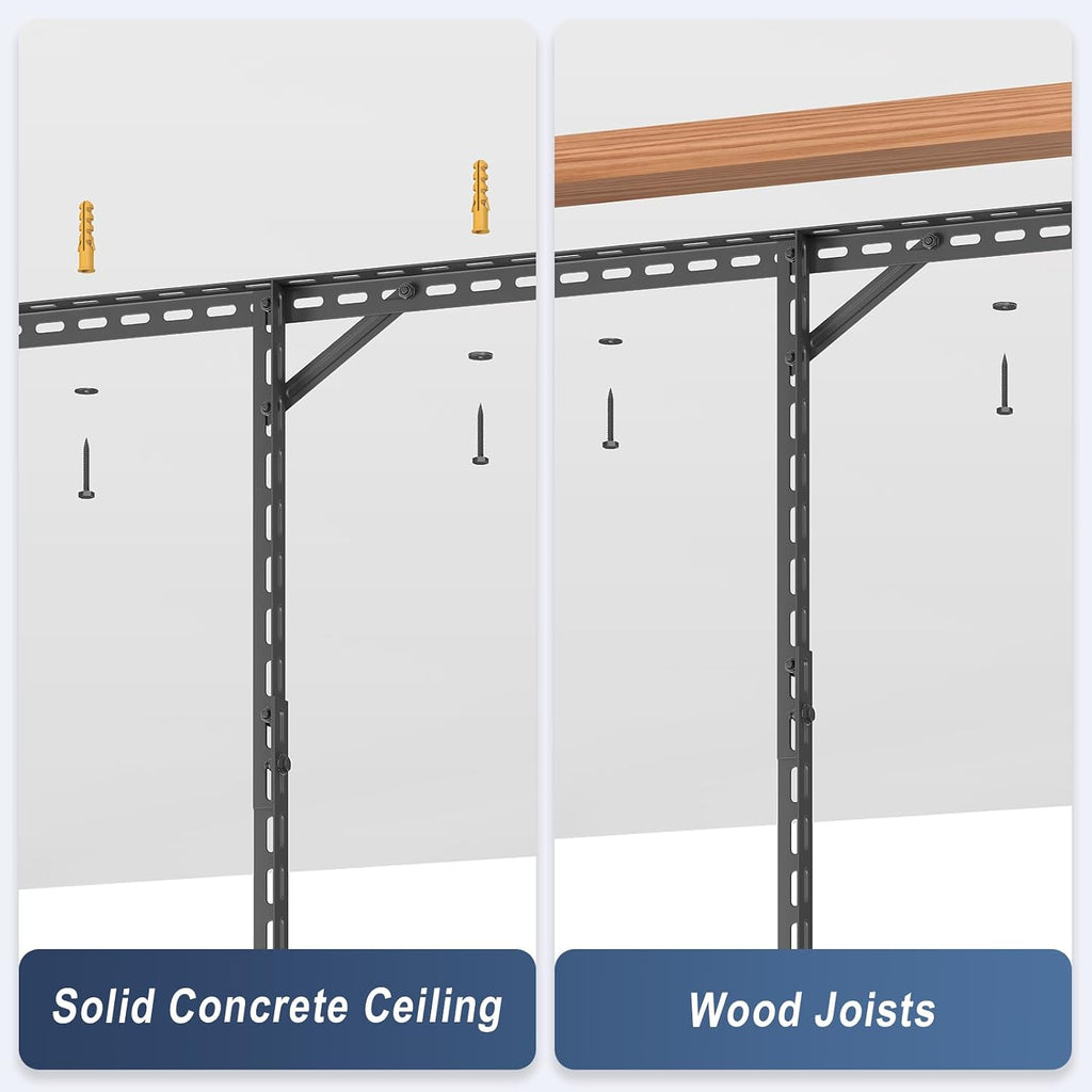 4x8FT Overhead Garage Ceiling Storage Rack with 6 Hooks