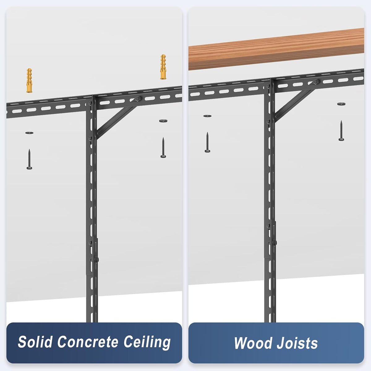 4x8FT Overhead Garage Ceiling Storage Rack with 6 Hooks