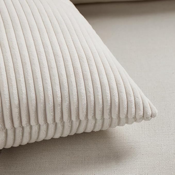 Fancy Homi 2 Packs Cream Lumbar Decorative Throw Pillow Covers 16x28 Inch - Image 5
