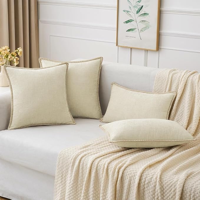 MIULEE Pack of 2 Christmas Pillow Covers 20x20 Inch Cream White Farmhouse - Image 5
