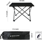 ROCK CLOUD Portable Camping Table Ultralight Aluminum Folding Beach Table Camp for Camping Hiking Backpacking Outdoor Picnic, Black