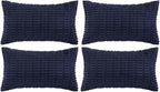 Fancy Homi 4 Packs Navy Blue Decorative Throw Pillow Covers 12x24 Inch by Fancy+Homi