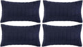 Fancy Homi 4 Packs Navy Blue Decorative Throw Pillow Covers 14x24 Inch by Fancy+Homi