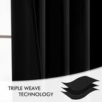 MIULEE Black Back Tab Blackout Curtains 54 Inch Length 2 Panels Set - Image 7