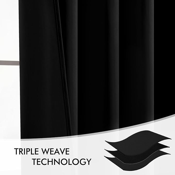 MIULEE Black Back Tab Blackout Curtains 96 Inch Length 2 Panels Set - Image 7