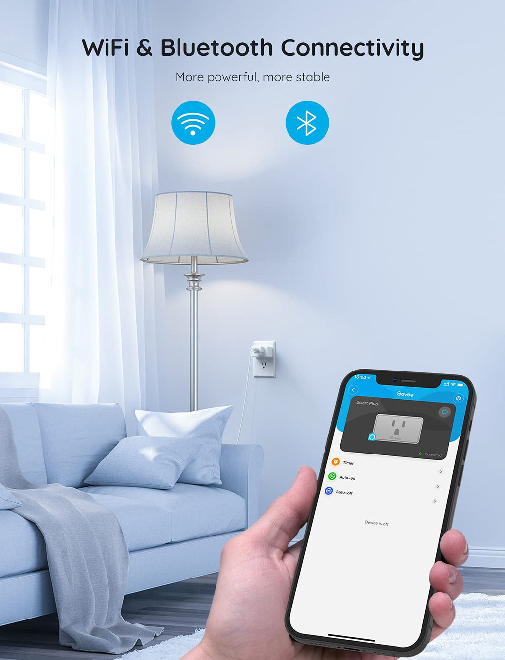 Govee Smart Plug 15A WiFi Bluetooth Outlet 4 Pack, Remote Group Control