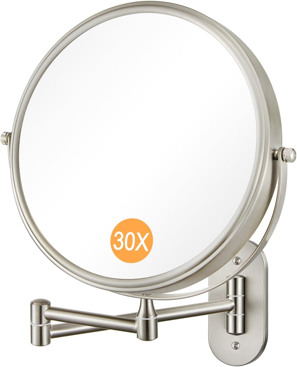 1X/30X Wall Mounted Makeup Mirror, 8 Inch Double-Sided Magnifying Mirror