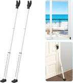 Upgraded Door Security Bar & Sliding Door Lock Bar,Door Stoppers,Adjustable Heavy Duty Door Jammer for Apartment,Home(1 Pack,White)