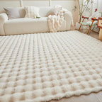 Creamy White Rabbit Plush Rug 8'x10', Fluffy Faux Fur Shaggy Area Rug - Image 4