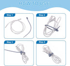 uxcell 30Pcs 9" Silicone Cable Ties, Reusable Zip Strips Twist Tie