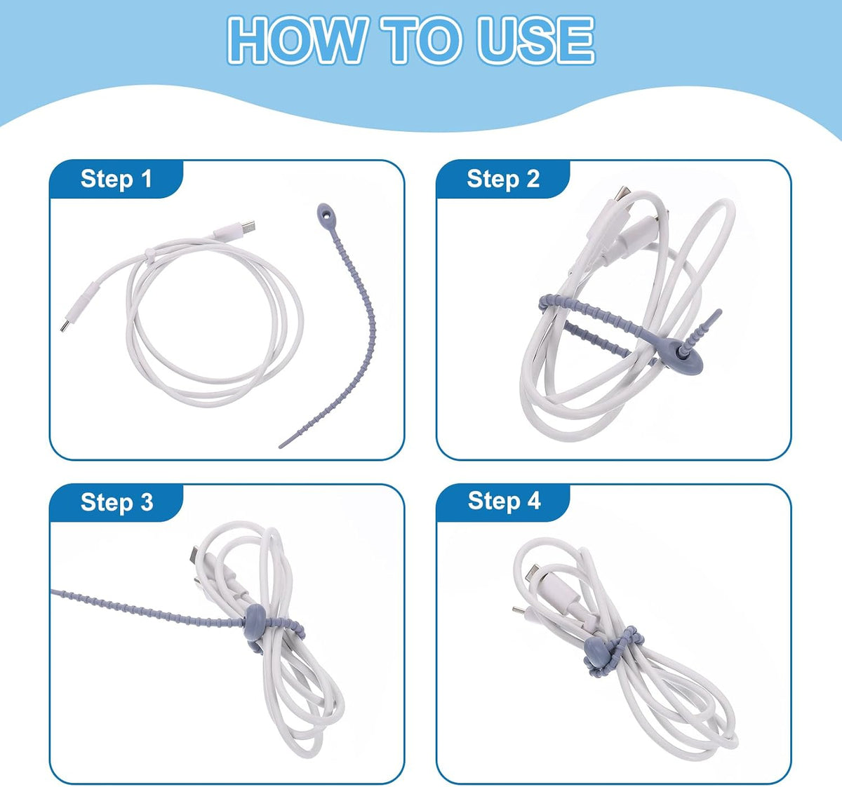 uxcell 30Pcs 9" Silicone Cable Ties, Reusable Zip Strips Twist Tie
