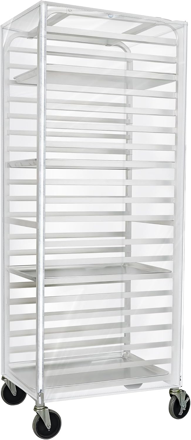 BIEAMA 20-Tier Sheet Pan Rack with Cover, NSF Full Size Aluminum Bun Rack