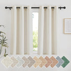 NICETOWN Natural Short Linen Cafe Curtains by NICETOWN