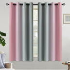 Yakamok Ombre Grey and Pink Curtains - Image 2
