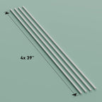 D-Line 13.12ft Cable Raceway, Self Adhesive Cord Cover, Hide 1x Cord, Paintable - 4X 0.4in x 0.31in (H) x 39in Lengths - White