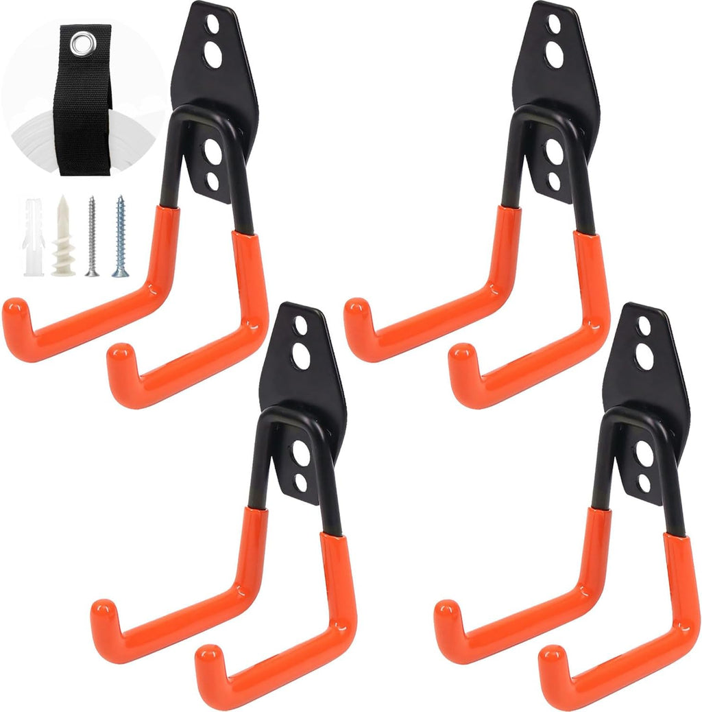 Heavy Duty Garage Storage Hooks 4 Pack Garage Tool Organizer Wall Mount