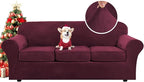 H.VERSAILTEX Modern Velvet Plush 4 Piece High Stretch Sofa Slipcover Sofa Cover by HVERSAILTEX