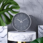 jomparis Wall Clock 12 Inch Non-Ticking Silent Battery Operated Round Wall Clock Modern Elegant Simple Style Clock for Home Office Kitchen Bedroom Living Room