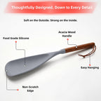 Silicone Cooking Spoon Spatula for Nonstick Cookware,Heat Resistant,12.8"
