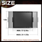 Fireplace Tray,Rectangle Fireplace Pan Extend Up to 31'' Length,Adjustable Ash Pan with Handles for Fireplace Grate Ash Collection,13'' Front to Back,Include a Cleaning Brush
