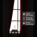Estelar Textiler Ombre Red and Black Curtains 54 Inch Length 2 Panels, 100% - Image 3