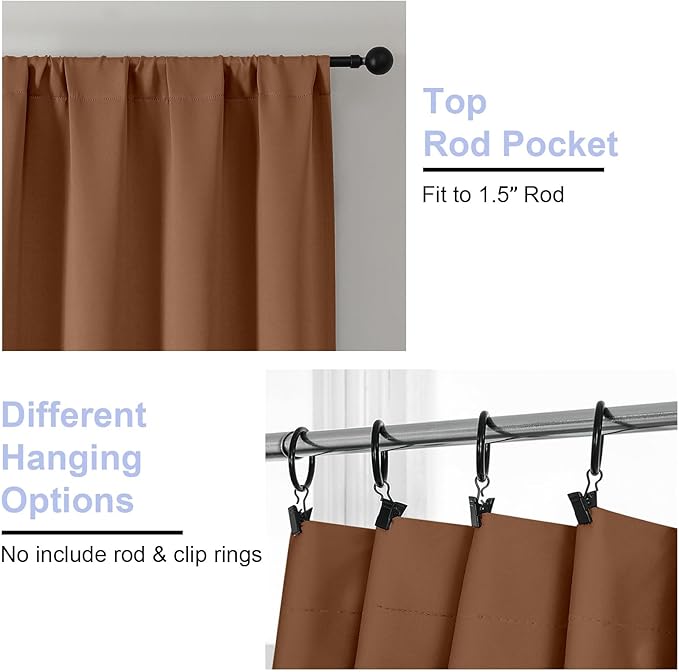 Simplebrand Ava Sun Baked Short Blackout Curtains - Image 3