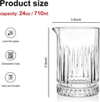 4 Pcs Cocktail Mixing Glasses 24 oz, Crystal Bar Stirring Glass