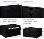 Document Organizer, 3-Drawer File Cabinet Document Storage Box, Office Desktop Filing Organizer, Black