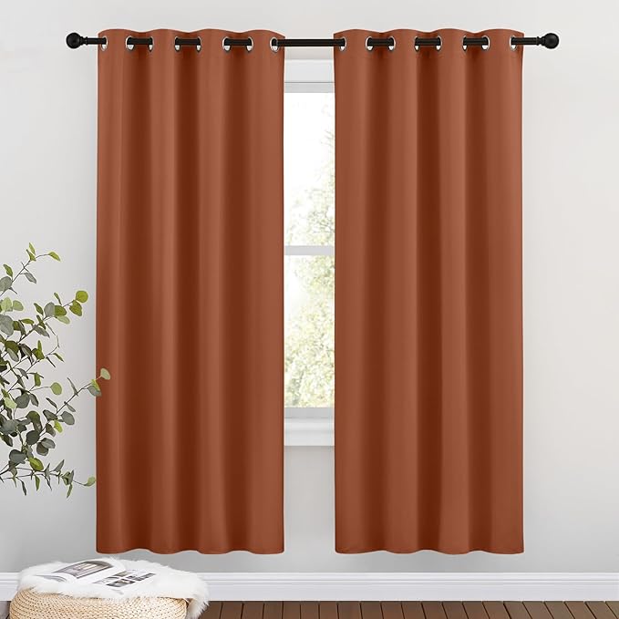NICETOWN Blackout Burnt Orange Curtains 72 inches Long by NICETOWN