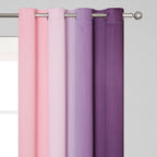 Ombre Pink and Purple Blackout Curtains 96 Inches Long, Full Room Darkening - Image 4