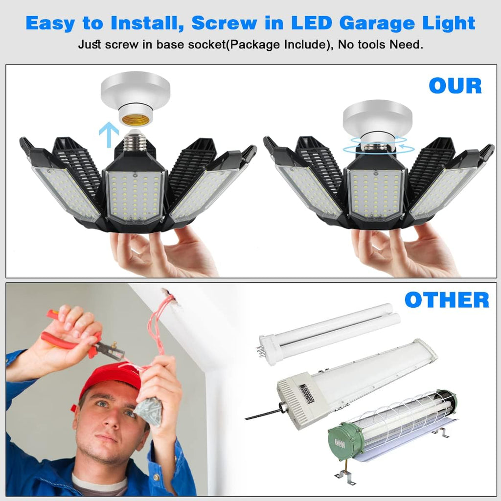 Garage Lights - Ultra Brighter 40,000LM Garage LED 6500K Daylight