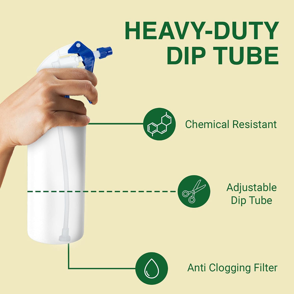Heluva Green Spray Bottle Nozzle Replacement Tops, Blue 6 Pack