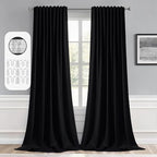 MIULEE Black Back Tab Blackout Curtains 95 Inch Length 2 Panels Set by MIULEE