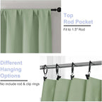 Simplebrand Ava Light Green Short Blackout Curtains - Image 4
